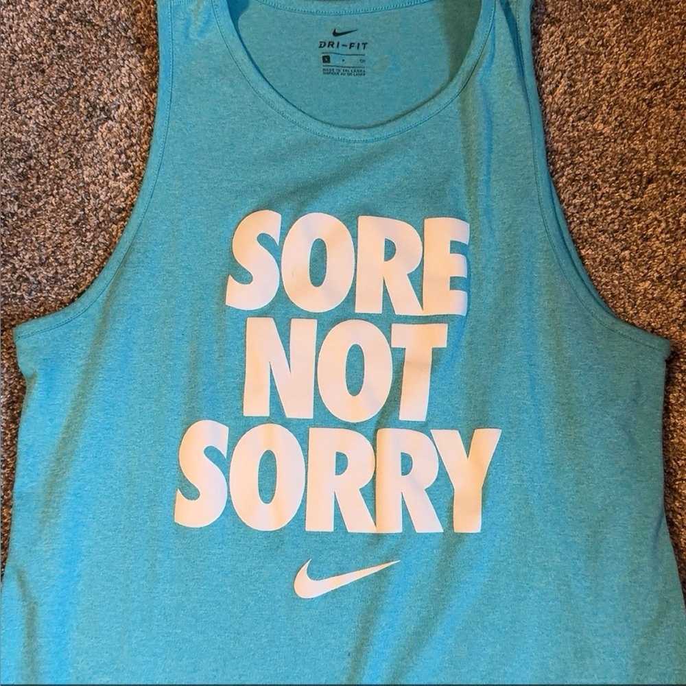 Nike Teal Tank Top with Bold Print